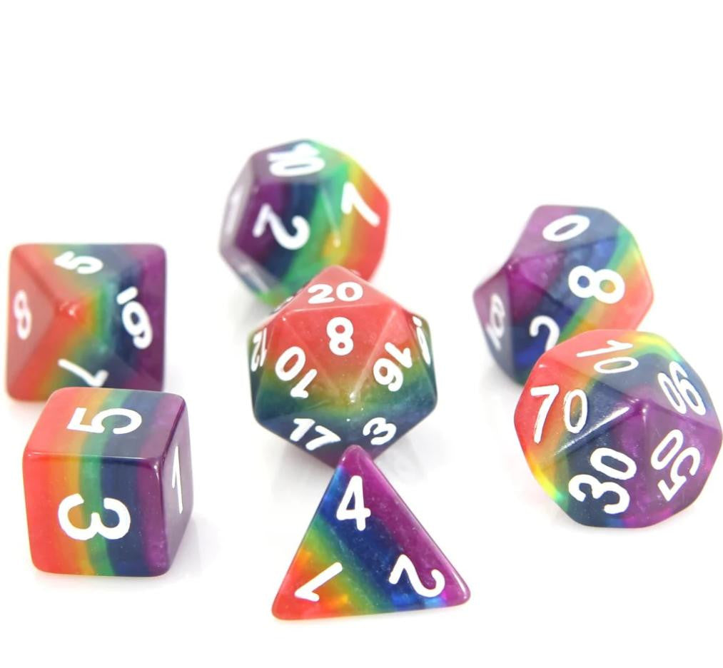 Die Hard Dice Rainbow - 7 Piece RPG Set